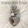 Ternate Moss Agate Heart Pendant In Sterling Silver