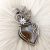 Ternate Moss Agate Heart Pendant In Sterling Silver