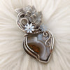 Ternate Moss Agate Heart Pendant In Sterling Silver