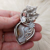 Ternate Moss Agate Heart Pendant In Sterling Silver