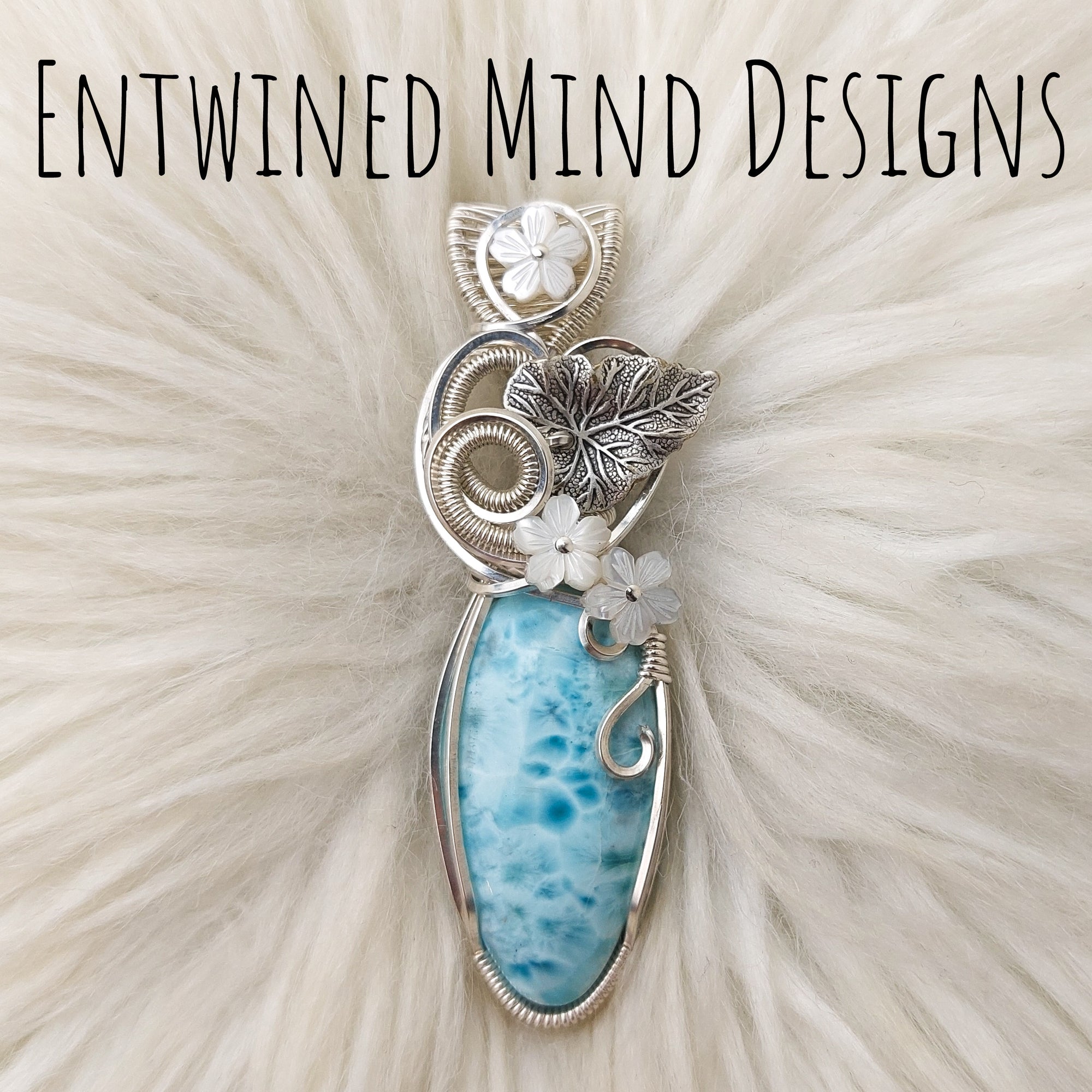 Larimar Statement Pendant In Sterling Silver