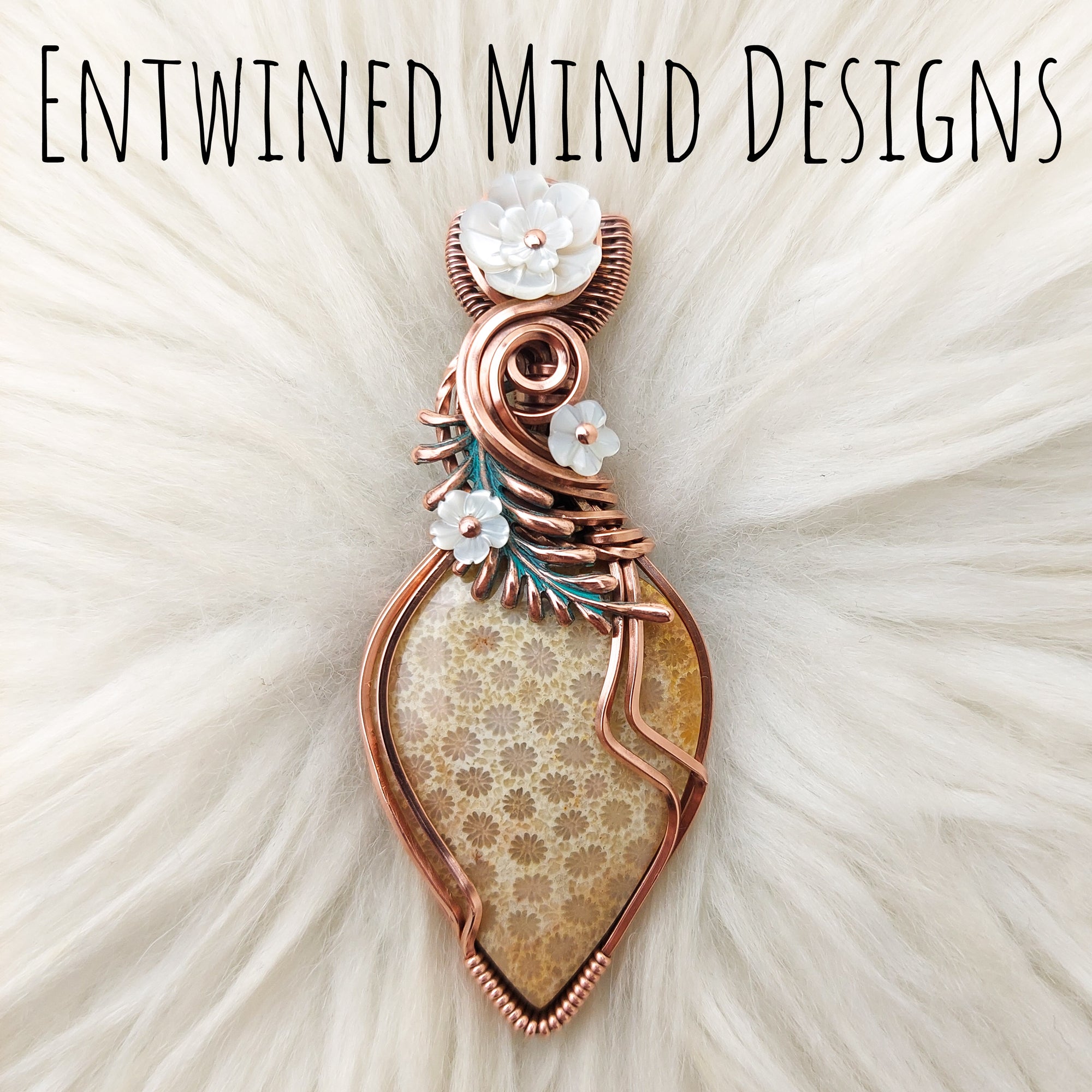 Fossil Coral Statement Pendant In Copper