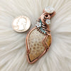 Fossil Coral Statement Pendant In Copper