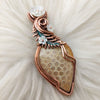 Fossil Coral Statement Pendant In Copper