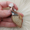 Fossil Coral Statement Pendant In Copper