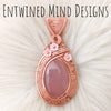 Rose Quartz Statement Pendant In Copper