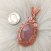 Rose Quartz Statement Pendant In Copper