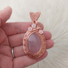 Rose Quartz Statement Pendant In Copper