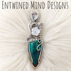 Artisan Cut Chrysocolla Statement Pendant In Sterling Silver