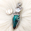 Artisan Cut Chrysocolla Statement Pendant In Sterling Silver