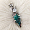 Artisan Cut Chrysocolla Statement Pendant In Sterling Silver