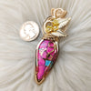 Artisan Cut Colbaugh Cotton Candy Turquoise And 14k Goldfilled Heart Pendant