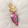 Artisan Cut Colbaugh Cotton Candy Turquoise And 14k Goldfilled Heart Pendant