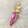 Artisan Cut Colbaugh Cotton Candy Turquoise And 14k Goldfilled Heart Pendant