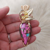 Artisan Cut Colbaugh Cotton Candy Turquoise And 14k Goldfilled Heart Pendant