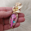 Artisan Cut Colbaugh Cotton Candy Turquoise And 14k Goldfilled Heart Pendant