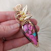 Artisan Cut Colbaugh Cotton Candy Turquoise And 14k Goldfilled Heart Pendant