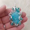 Hemimorphite Statement Pendant In Sterling Silver