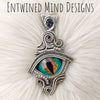 Green Sterling Silver Dragons Eye Pendant