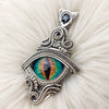 Green Sterling Silver Dragons Eye Pendant