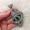 Green Sterling Silver Dragons Eye Pendant