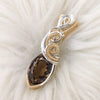 Smokey Quartz Gold Fill and Sterling Silver Statement Pendant