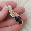 Smokey Quartz Gold Fill and Sterling Silver Statement Pendant