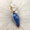 Artisan cute Dumortierite Sterling Silver And 14k Goldfilled Statement Pendant