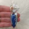 Artisan cute Dumortierite Sterling Silver And 14k Goldfilled Statement Pendant