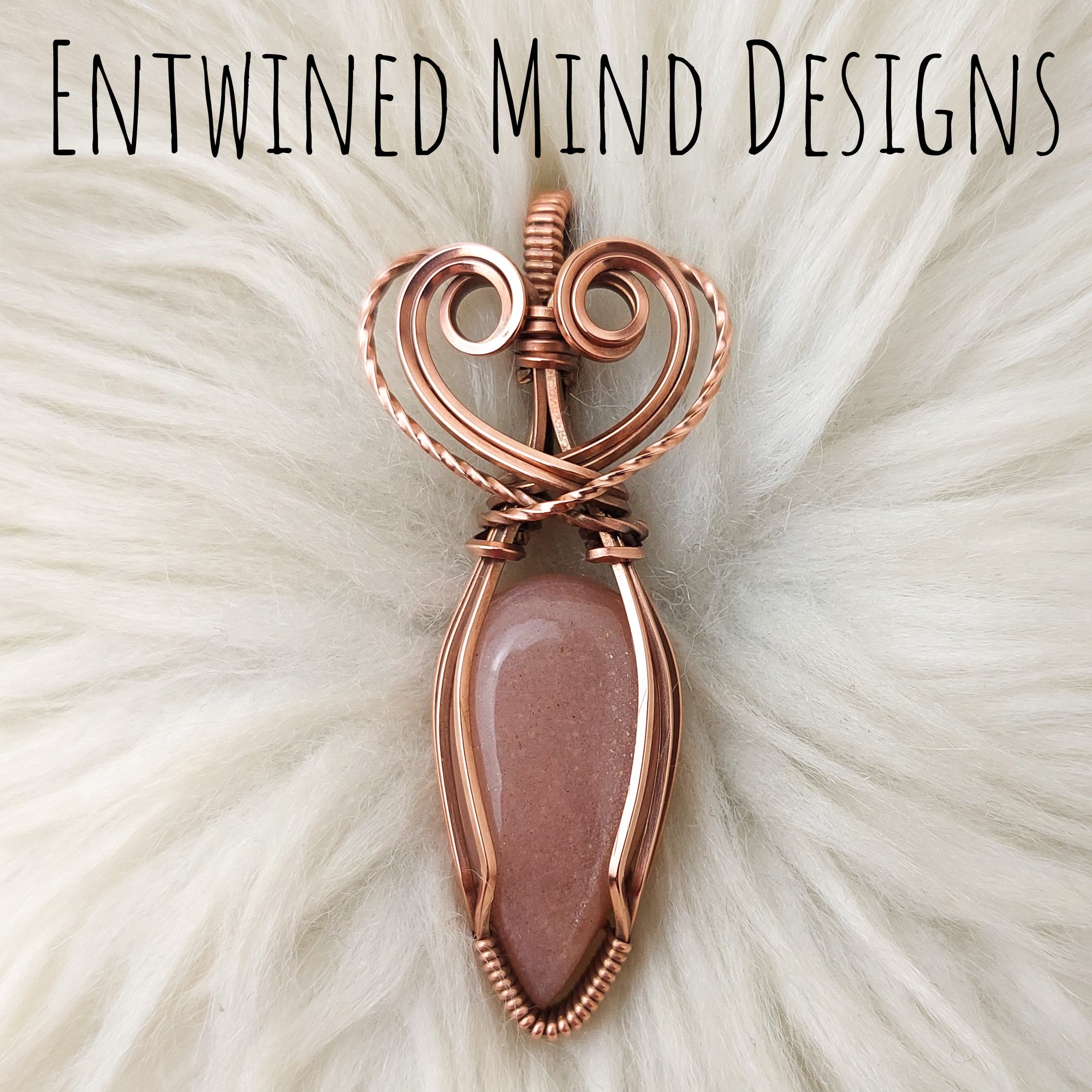 Peach Moonstone Copper Statement Pendant