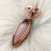 Peach Moonstone Copper Statement Pendant