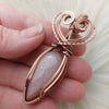 Peach Moonstone Copper Statement Pendant