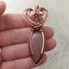 Peach Moonstone Copper Statement Pendant