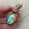 Green Labradorite Copper Statement Pendant