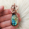 Green Labradorite Copper Statement Pendant