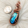 Blue Labradorite Copper Statement Pendant