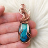 Blue Labradorite Copper Statement Pendant