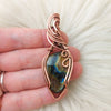 Rainbow Labradorite Copper Statement Pendant