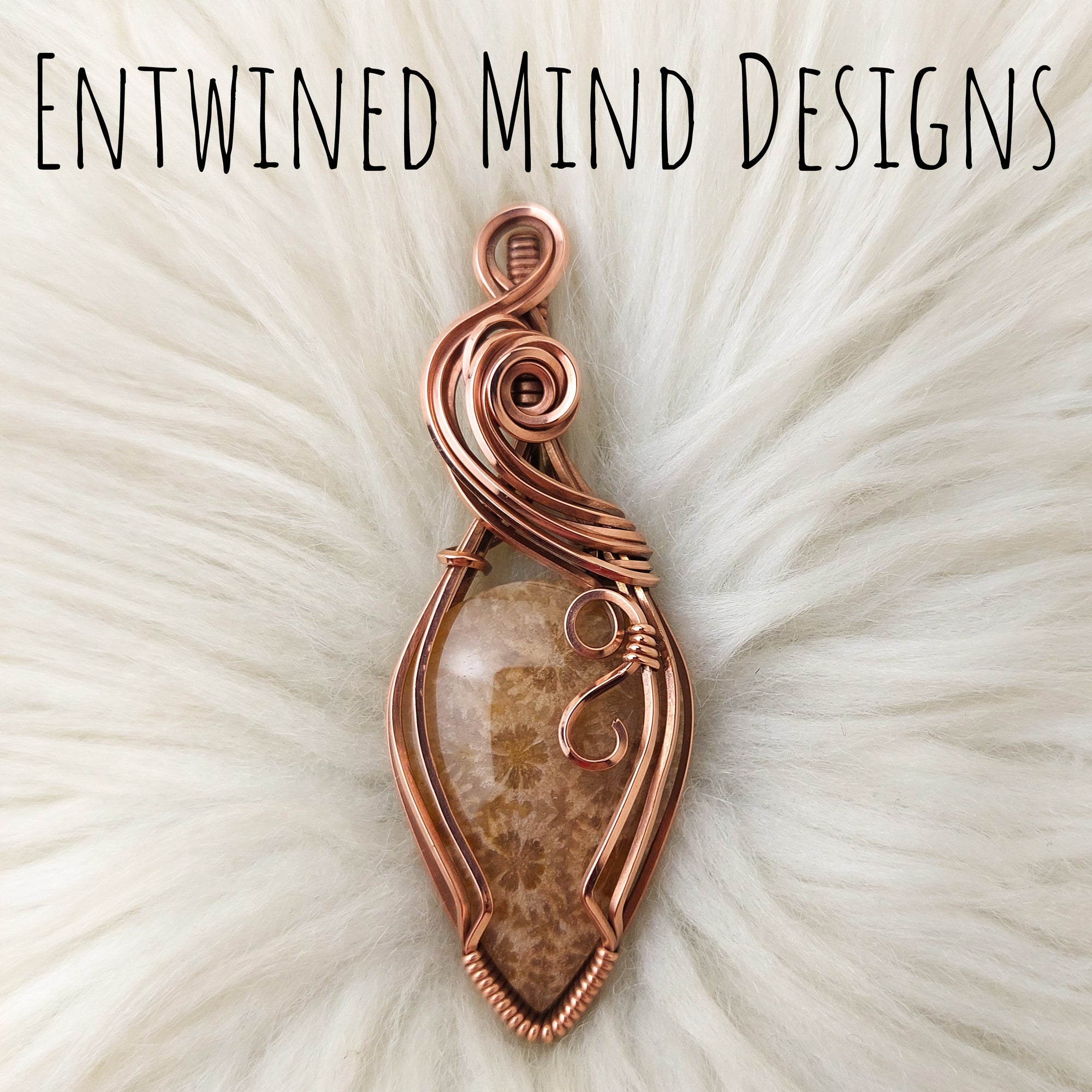 Fossil Coral Copper Statement Pendant