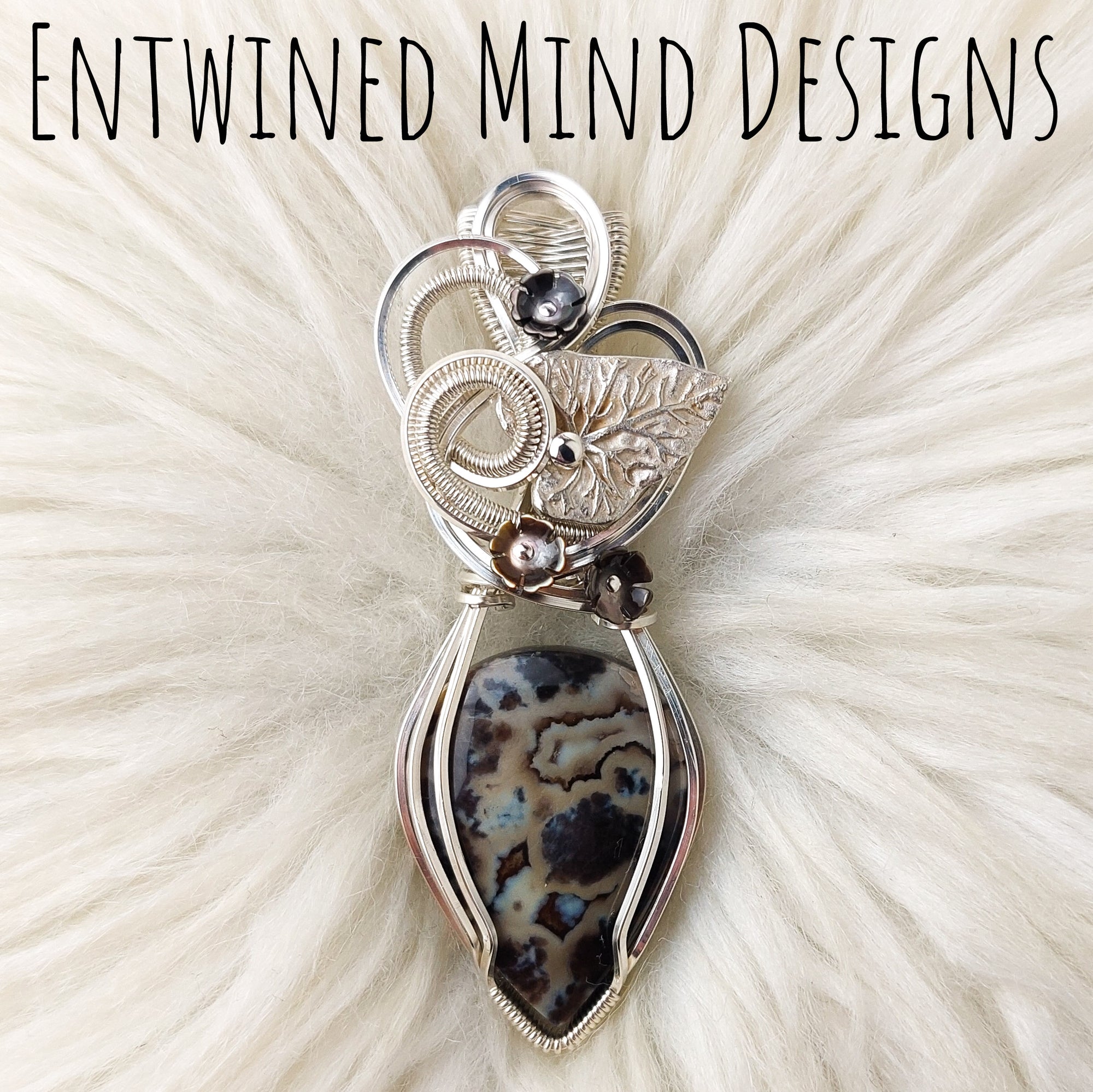 Black Agate Sterling Silver Statement Pendant