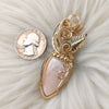 Peach Scolectie Statement Pendant In 14k Goldfill