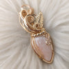 Peach Scolectie Statement Pendant In 14k Goldfill