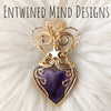 Artisan Cut Amethyst And 14k Goldfilled Heart Pendant