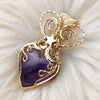 Artisan Cut Amethyst And 14k Goldfilled Heart Pendant