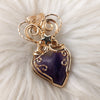 Artisan Cut Amethyst And 14k Goldfilled Heart Pendant