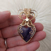 Artisan Cut Amethyst And 14k Goldfilled Heart Pendant