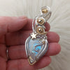 Moonstone Statement Pendant In Sterling Silver and 14k Goldfill