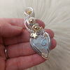 Moonstone Statement Pendant In Sterling Silver and 14k Goldfill