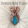 Dyed Chalcedony Copper Heart Statement Pendant