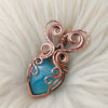 Dyed Chalcedony Copper Heart Statement Pendant